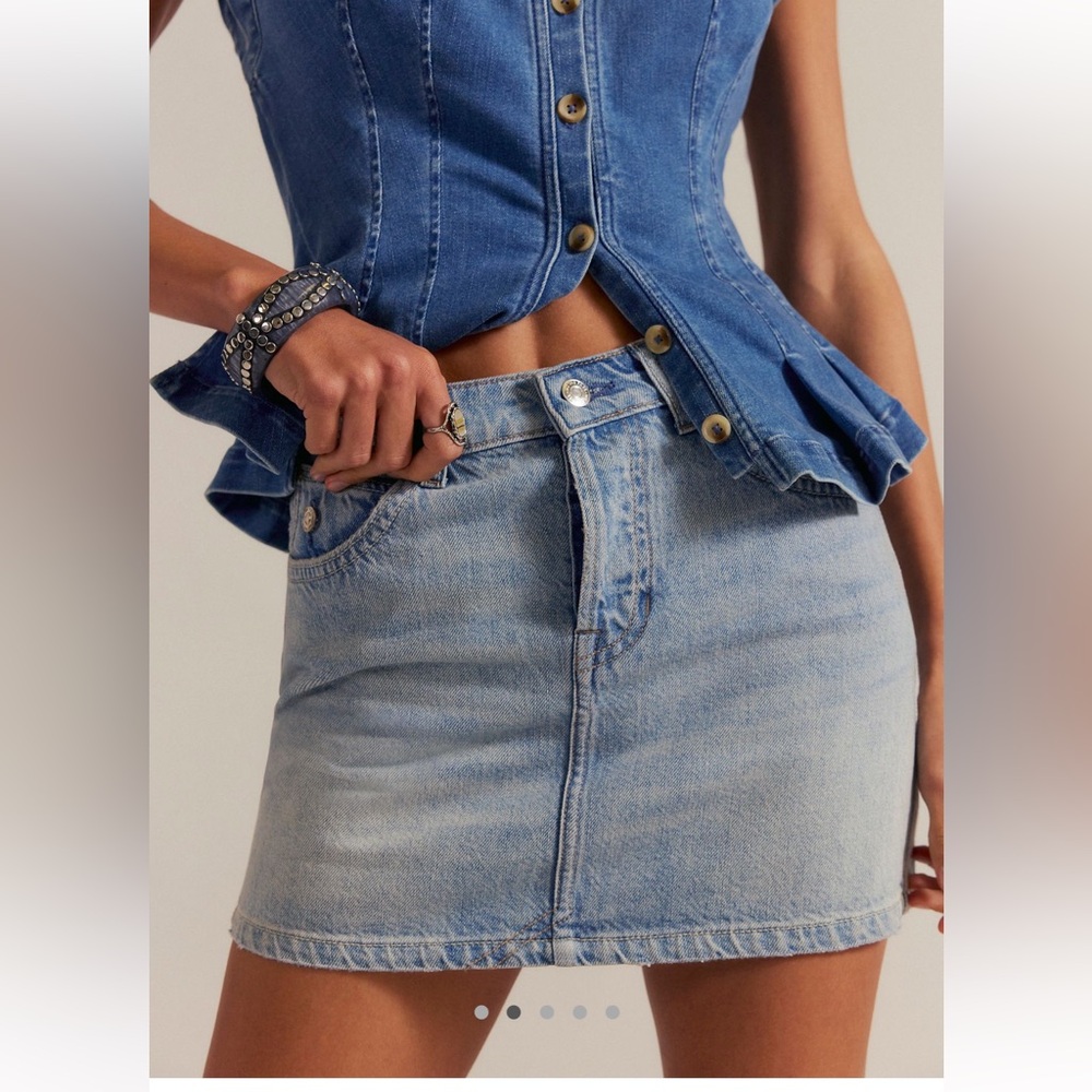We The Free Saturday Denim Mini Skirt